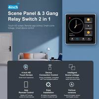 Panneau de Scène Intelligent Tuya 4 Pouces 2025 avec Interrupteur Relais 3 Gangs et Écran OLED 2-en-1, Contrôle WiFi/Zigbee via Application Tuya/Smart Life