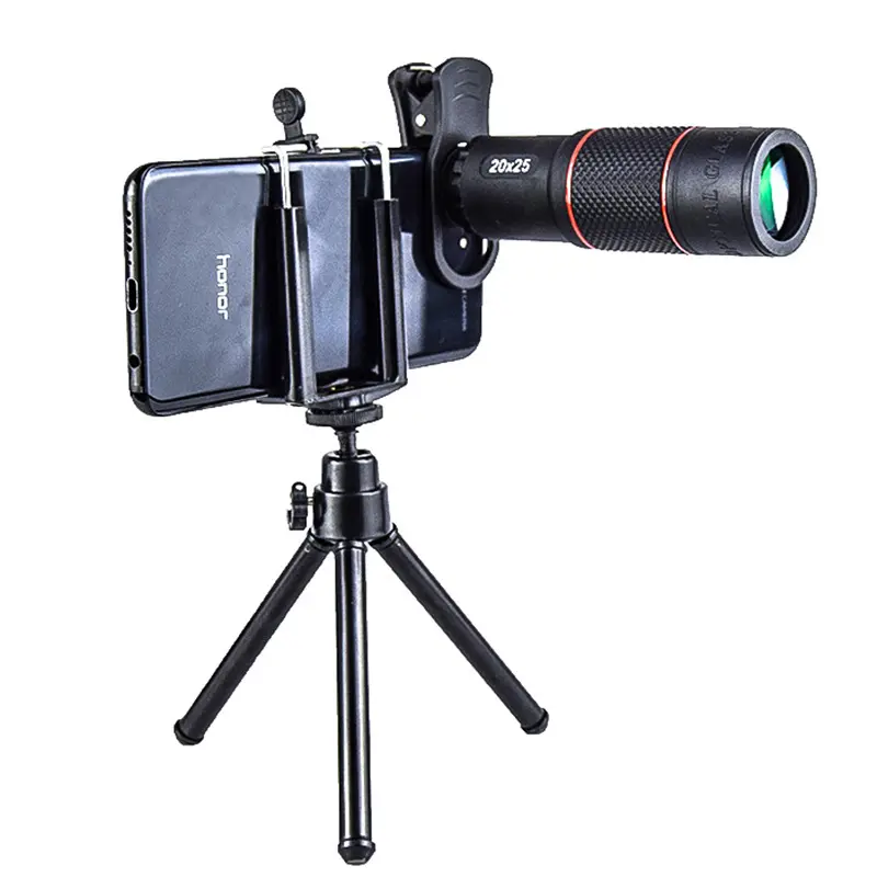 Монокуляр 20X25, мини-бинокль, уличный телескоп с зумом для телефона, с 20-кратным увеличением