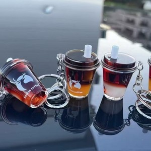 พวงกุญแจอะคริลิครูปแก้วกาแฟลัคกิ้น พร้อมฝาและหลอดดูด พกพาสะดวก สำหรับใช้เป็นของแจก - Product Image 1