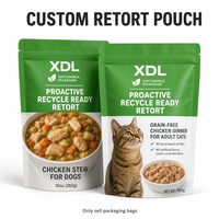 Pochette Doypack Retortable Personnalisée Imprimée Recyclable à Ouverture Facile pour Aliments Humides pour Chats et Chiens, Haute Barrière, 100g-1kg, Vente en Gros