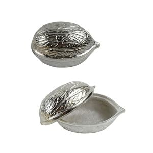 Bol de service en aluminium de forme de noix, coloré doré, pour snacks ou fruits secs, décoration de table, design pour servir les aliments à la maison - Product Image 6