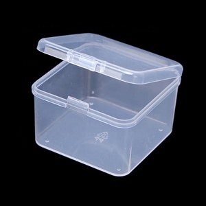 Small Clear Plastic Beads Storage Containers Craft Organizers Box with Hinged Lid for Small Items Accessories