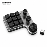 Controlador Inalámbrico SIKAI de 9 Teclas y 3 Perillas, BT 2.4G USB RGB, Panel de Atajos, Controlador de Transmisión, Edición de Video, Oficina