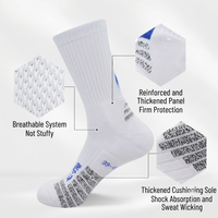 Chaussettes de basketball pour hommes avec logo personnalisé, épaisses, en tissu éponge, à compression, pour le sport, chaussettes de course pour hommes