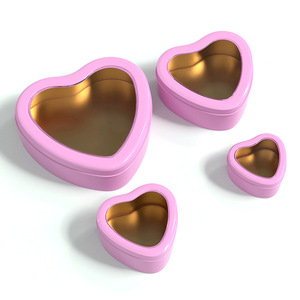 Scatola di Latta a Forma di Cuore con Piccola Finestra per Caramelle, Fragranze e Decorazioni, Confezione Regalo <span class=keywords><strong>in</strong></span> Metallo - Product Image 3