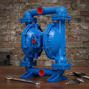 Pompe à diaphragme pneumatique/pompe AODD OEM S15B1A1AABS000 de 1-1/2 pouce pour transfert de boues, eaux usées et huiles, avec 125 PSI - Product Image 2