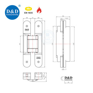 Bisagra Oculta Ajustable para Puerta, Bisagra Oculta <span class=keywords><strong>de</strong></span> Aleación <span class=keywords><strong>de</strong></span> Zinc <span class=keywords><strong>de</strong></span> 180 Grados con <span class=keywords><strong>Carga</strong></span> <span class=keywords><strong>de</strong></span> 80kg, EN1634 - Product Image 6