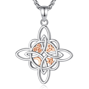 Witches Knot Necklace Pendant Nudo De Bruja Plata 925 Original Sterling Silver <strong>Pagan</strong> Wiccan <strong>Jewelry</strong> - Product Image 1