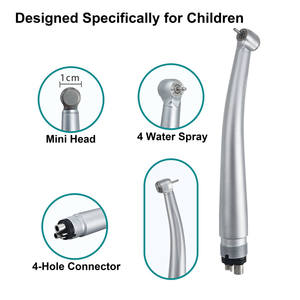 4-gaats hogesnelheids tandheelkundige turbine met keramische lagers, steriliseerbaar, met meerdere kopopties - Product Image 2