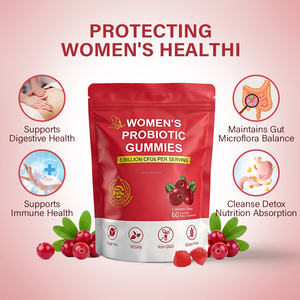 Ahualyn OEM Gommose Probiotiche per Donne Senza Zucchero Vegane Senza OGM Senza Glutine Integratore Probiotico al Mirtillo Rosso - Product Image 3