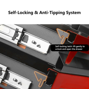 <span class=keywords><strong>ตู้</strong></span>เก็บเครื่องมือแบบมีล้อเลื่อน 7 ลิ้นชัก พร้อมตู้ข้าง ระบบป้องกันการล้ม และพื้นผิวสแตนเลส สำหรับโรงรถหรือห้องทำงาน - Product Image 4