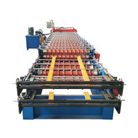 Machine de formage à froid de tuiles de toiture à double couche à haut rendement, deux profils différents, pour usine de construction