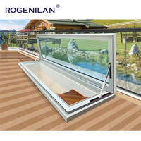ROGENILAN Fenêtre de toit électrique à double vitrage en aluminium imperméable, ouverture automatique, ouvertures verticales