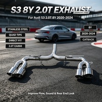 Kit d'échappement arrière à quatre sorties SS304 pour Audi S3 8Y 2.0T 2020-2024 – Amélioration de puissance et de performance pour la course