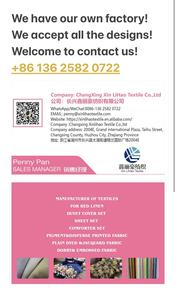 Chine changxing prix usine 100% polyester peau de pêche tissu dispersé impression drap de <span class=keywords><strong>lit</strong></span> microfibre tissé - Product Image 4