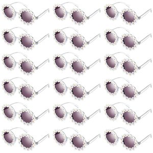 Juego de gafas de sol con forma de flor, 6 colores, montura redonda, protección UV, gafas de sol decorativas para fiestas, accesorio de moda unisex - Product Image 2
