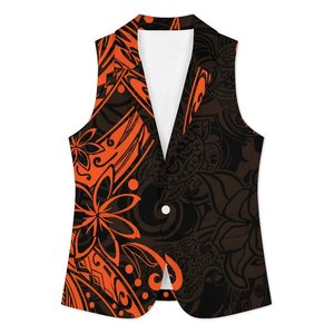 Chaleco de traje personalizado para <span class=keywords><strong>mujer</strong></span>, chaleco con estampado Tribal polinesio, chaleco sin mangas con cuello vuelto a la moda para <span class=keywords><strong>mujer</strong></span> - Product Image 1