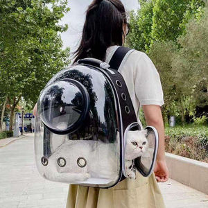 Astronot tarzı kabarcık kedi taşıyıcı sırt çantası şeffaf kubbe evcil hayvan seyahat çantası rahat açık eller serbest plastik taşıyıcı - Product Image 3