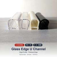 Profilé de bordure en plastique en forme de U personnalisé, PVC, ABS, PC, acrylique extrudé, 5 mm, 8 mm, 10 mm, pour panneaux de verre, balustrades, cadres de fenêtres, OEM