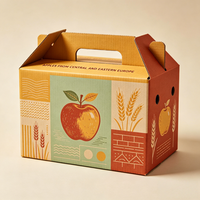Carton d'expédition ondulé personnalisé avec poignée, impression couleur, laminage étanche, qualité alimentaire pour fruits frais d'Europe centrale, modèle ACB01
