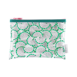 Clear PVC Cosmetic Bag With Geometric Pattern Zipper Closure Water Resistant Small <b>Makeup</b> <b>Case</b> For Travel Toiletry Storage - Product Image 2