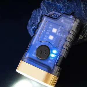 Multifunções EDC mini chaveiro 395NM lanterna UV Dual LED Tipo C carregamento IP65 à prova d'água forte lanterna traseira magnética