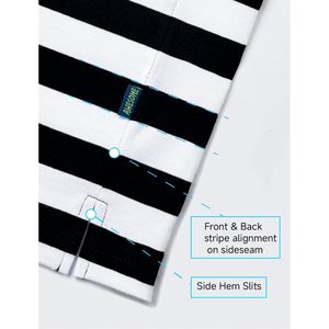 Custom Mens Striped <b>Long</b> Sleeve Cotton Stretch Crewneck <b>T</b> <b>Shirt</b> Regular Fit O Neck - Product Image 5