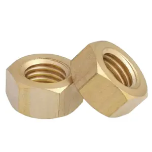 Manufacturer M1 M2 M3 M4 Yellow Brass Red Copper Grade 2&5 Zinc Yellow-Chromate Plated Hexagon Nuts Metric Threads DIN934