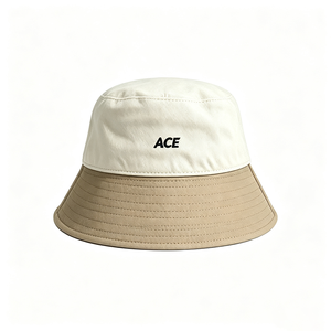 Two Tone Color Block Cotton Bucket <b>Hat</b> Custom ACE Embroidery Logo Soft Wide Brim Image Style UV Protection Unisex Travel <b>Hat</b> - Product Image 3