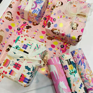 휴일 생일 결혼식 및 소매 팩을 위한 도매 친환경 사용자 정의 재사용 가능한 프리미엄 장식 선물 포장 종이 롤 - Product Image 2