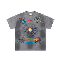 T-shirt pour homme de qualité supérieure, vintage, délavé à l'acide, à manches courtes, design personnalisé, coton lourd, marque DUAA, t-shirts pour homme