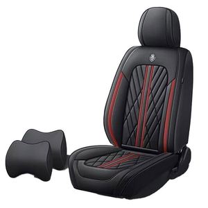 Housse de siège de voiture en cuir PU, ensemble de 9 pièces, style tendance toutes saisons, ensemble complet, multicolore, ajustement universel - Product Image 4