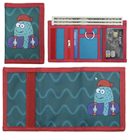 Dompet Kartu Lipat Tiga Motif Benang Terbuka Model Oxford untuk Pelajar Anak-anak dengan Kantong Koin, Dompet Pendek Motif Kartun untuk Anak Laki-laki dan Perempuan