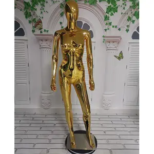 אופנה תצוגת Electroplate Stand תלבושות מלא גוף נשי זהב Mannequin