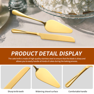 Top bán thép không gỉ Wedding party Baking công cụ thiết lập Phụ kiện bánh cắt bánh máy chủ dao thìa - Product Image 3