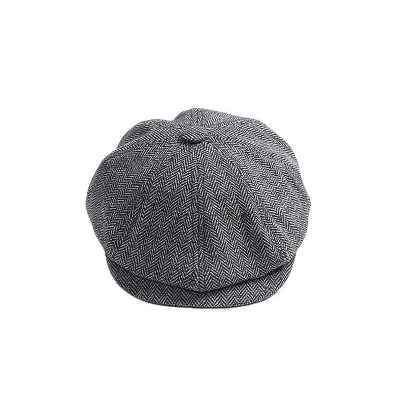 Cp200 chapéu peaky blinders, chapéu estilo newsboy fuller fit lã tweed octogonal