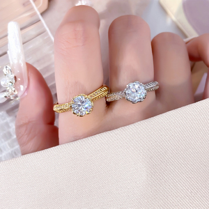 Bague de mariage plaquée or 18 carats étanche avec zircone cubique 3A pour femme – Meilleure vente - Product Image 2