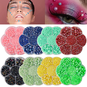 Perles plates en plastique colorées de 2800 pièces, tailles assorties, pour la fabrication de bijoux, cheveux brillants, bricolage et <span class=keywords><strong>scrapbooking</strong></span> – Vente en gros, très demandées - Product Image 2