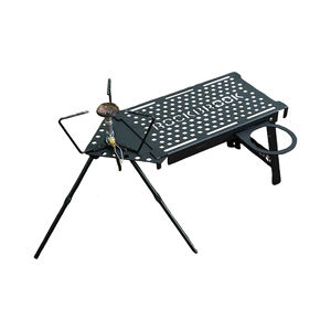 Panel Lateral Extensible de Aluminio NEGRO con Portavasos, Accesorio para Mesa de Camping - Product Image 1