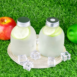 Campione Gratuito Bottiglia in Plastica PET Rotonda 250ml-500ml per Succo d'Arancia, Latte, Tè e Bevande con Logo Personalizzato per Confezionamento - Product Image 4
