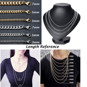 Chaîne <span class=keywords><strong>gourmette</strong></span> cubaine tendance, collier ras du cou punk vintage noir et or, en acier inoxydable 316L massif, pour hommes et femmes - Product Image 6