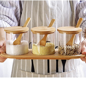 3 pezzi barattoli di spezie in vetro trasparente Set contenitori di condimento per scatole di pepe con zucchero di sale - Product Image 5