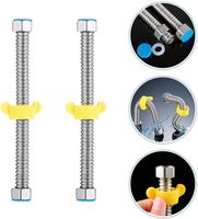 Tuyau de chauffe-eau flexible en acier inoxydable ondulé de 1/2 pouce, ligne d'alimentation en eau, remplacement de tuyau de chauffe-eau