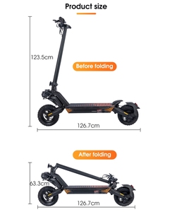 สกู๊ตเตอร์สำหรับผู้ใหญ่ คลังสินค้า EU มอเตอร์ทรงพลัง 1000W พับได้ สองล้อ รุ่น T8 สกู๊ตเตอร์ T8A - Product Image 6