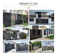Clôture de jardin européenne en aluminium, portail coulissant en aluminium, clôture extérieure en aluminium pour l'intimité