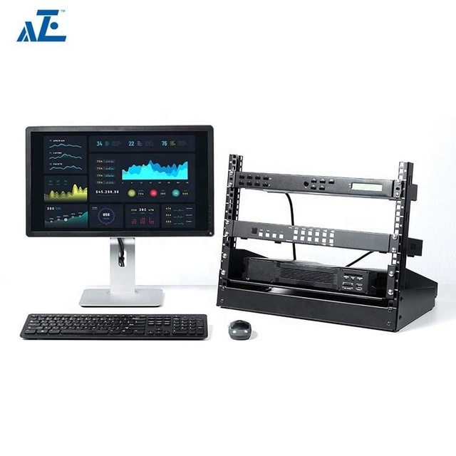 AZE 2 Post Desktop Open Frame Steel Rack 19 Inch 12U Free Standing Network Equipment Cabinet Server ANSI/EIA IP20 CE Certified