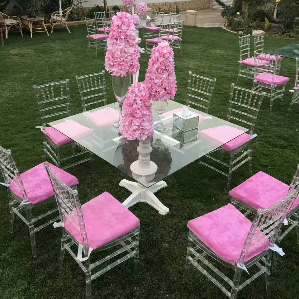 O casamento moderno mobiliário cadeira tiffany chiavari acrílico claro e transparente para o evento e banquete