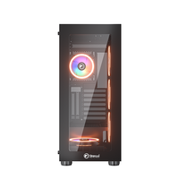 KINPOWER grosir Casing PC dua sisi kaca Tempered menara penuh E-ATX Casing komputer Gaming