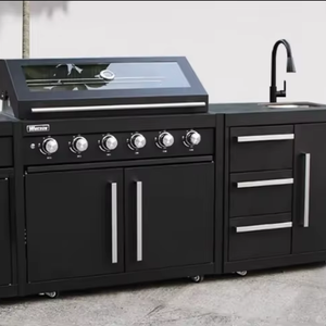 Juego de gabinetes de cocina de metal móvil <span class=keywords><strong>exterior</strong></span> Diseños modernos para exteriores Bbq 304 Gabinetes de fregadero de cocina de acero inoxidable - Product Image 1