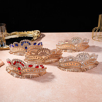 Couronnes et diadèmes vintage, couronne en quartz transparent, coiffe de mariée, diadème multicolore de style cour, tiara de cabelo